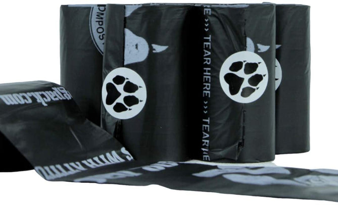 Plant-Based Compostable Poop Bag Packages 6 Rolls w/ Dispenser | 90 Bags