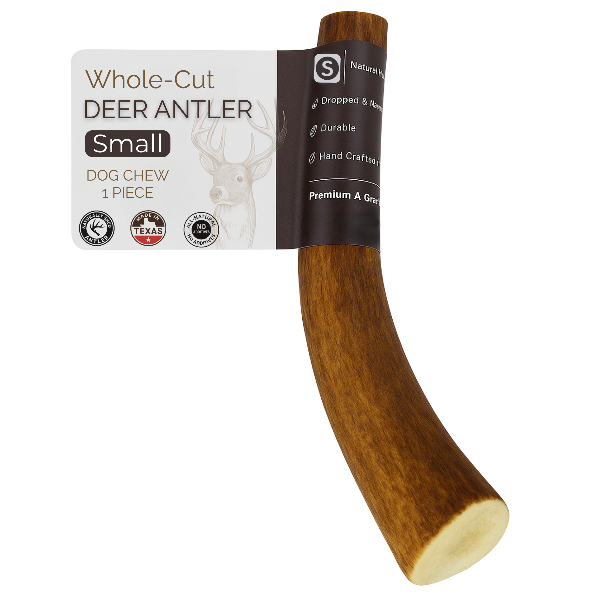 1 Pack - Small | Deer Antler Dog Chews Regular