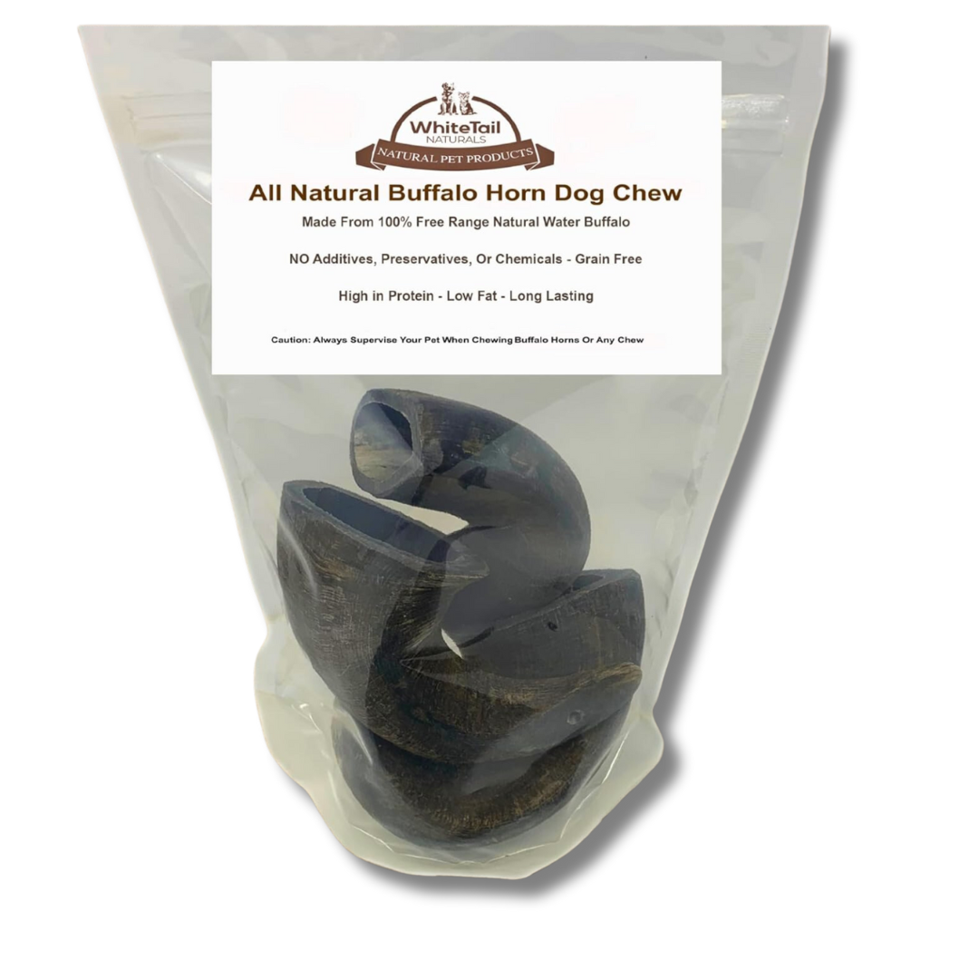 3 Pack - Medium | Buffalo Bully Horns - Free Range - All Natural Dog Chews