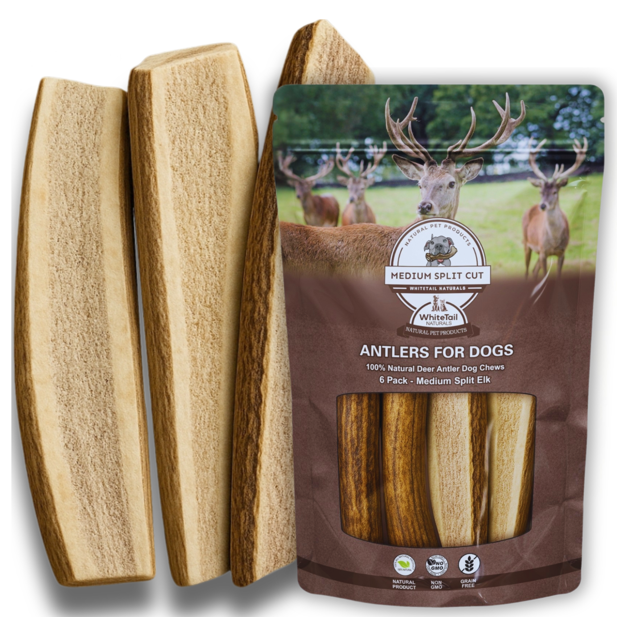 Small | Split Elk Antler Dog Chews - Single or Multipack