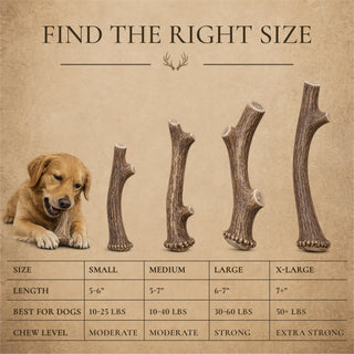 Large Whole Deer Antler Dog Chew for Medium & Large Dogs | 1, 2 or 3 Pack