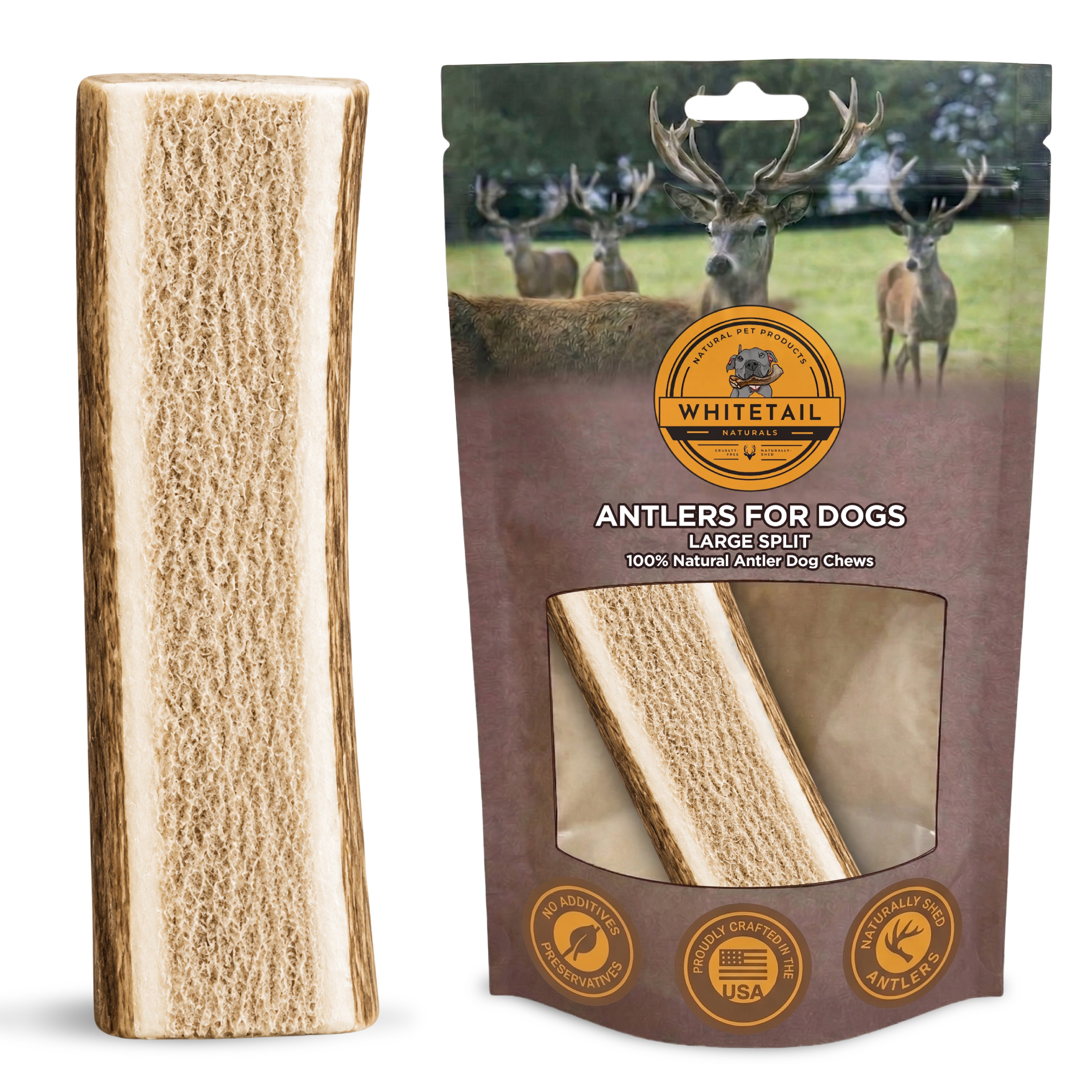 Large Split Elk Antler Dog Chews – 1, 2 or 3 Pack