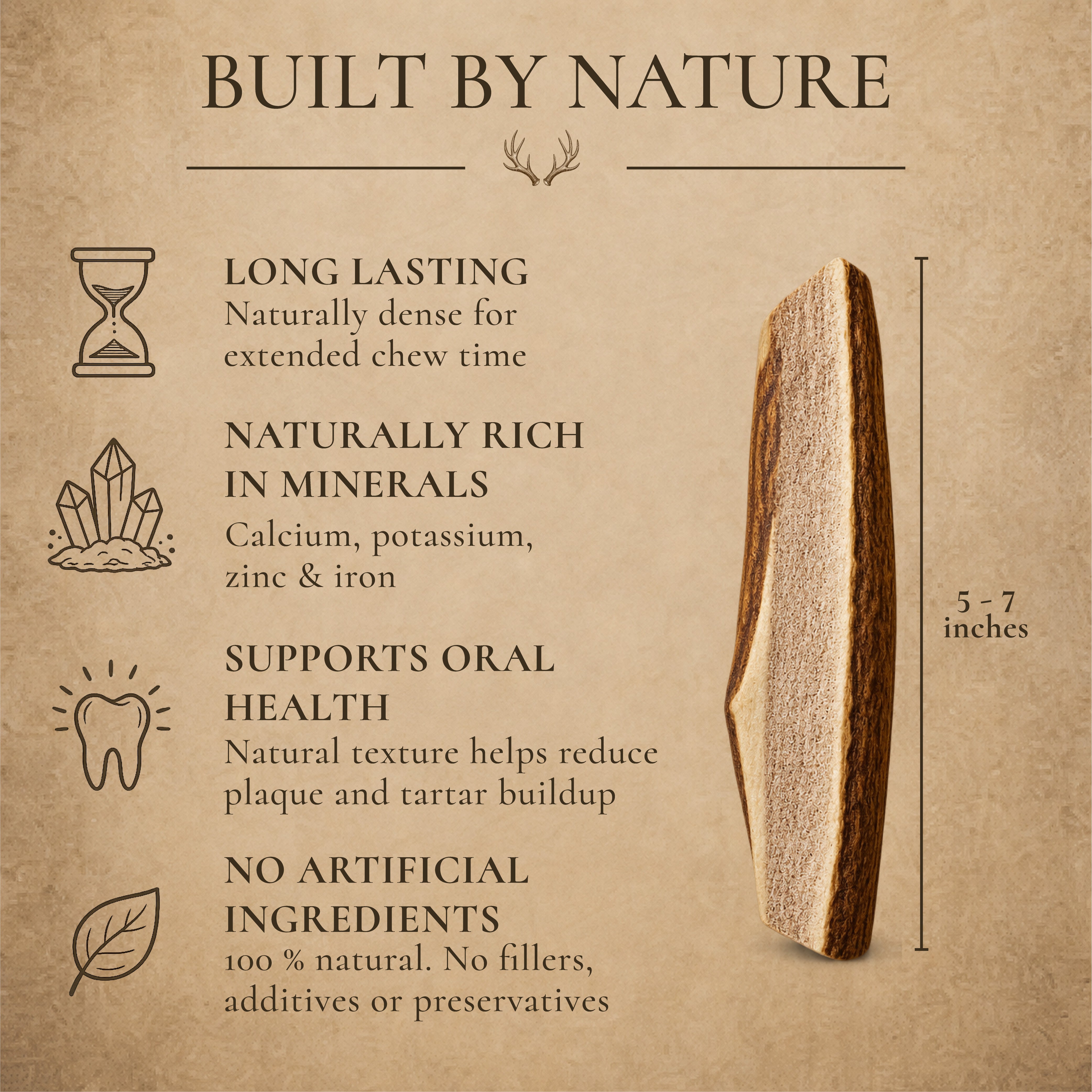 Medium Split Elk Antler Dog Chews – 1, 3 or 6 Pack