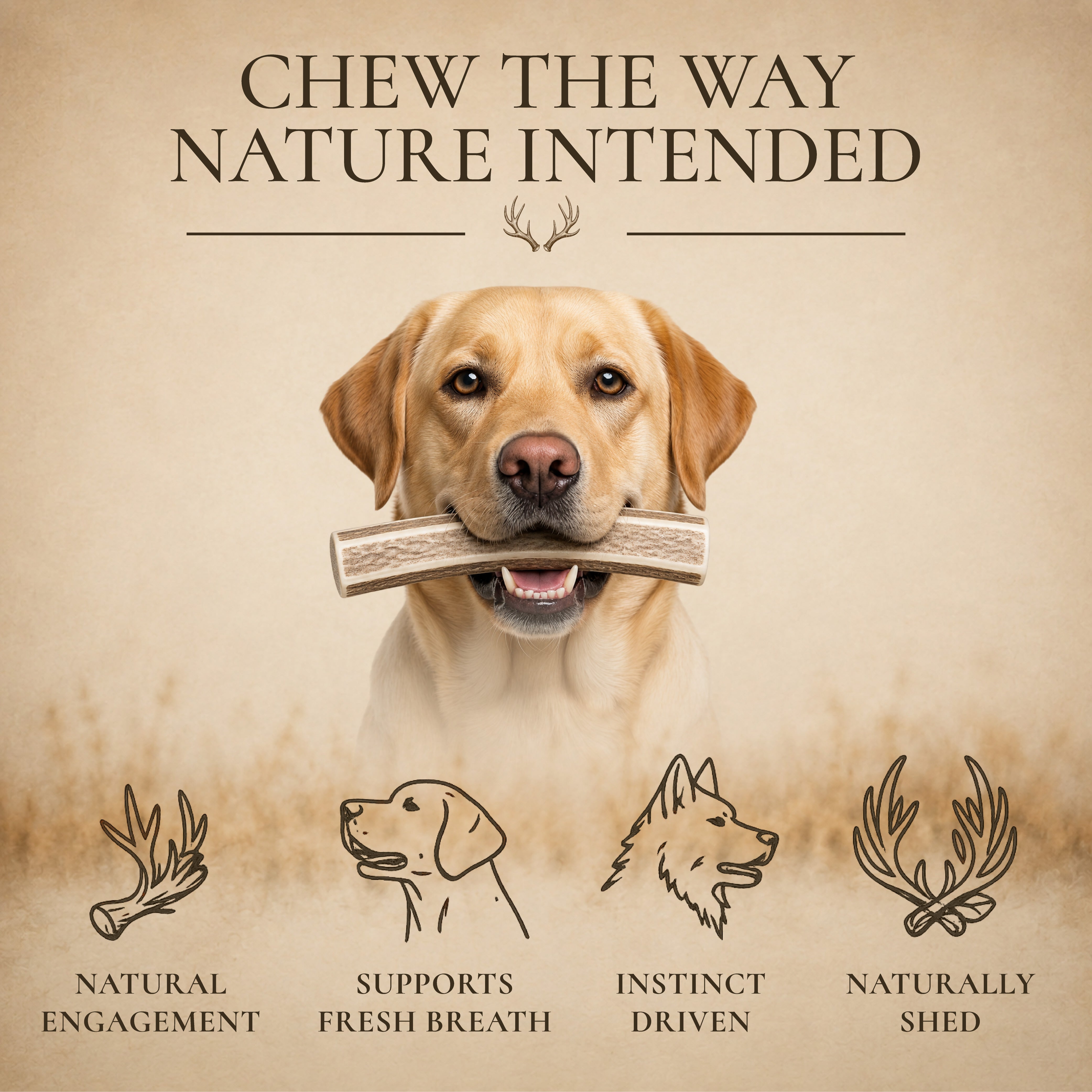 Medium Split Elk Antler Dog Chews – 1, 3 or 6 Pack