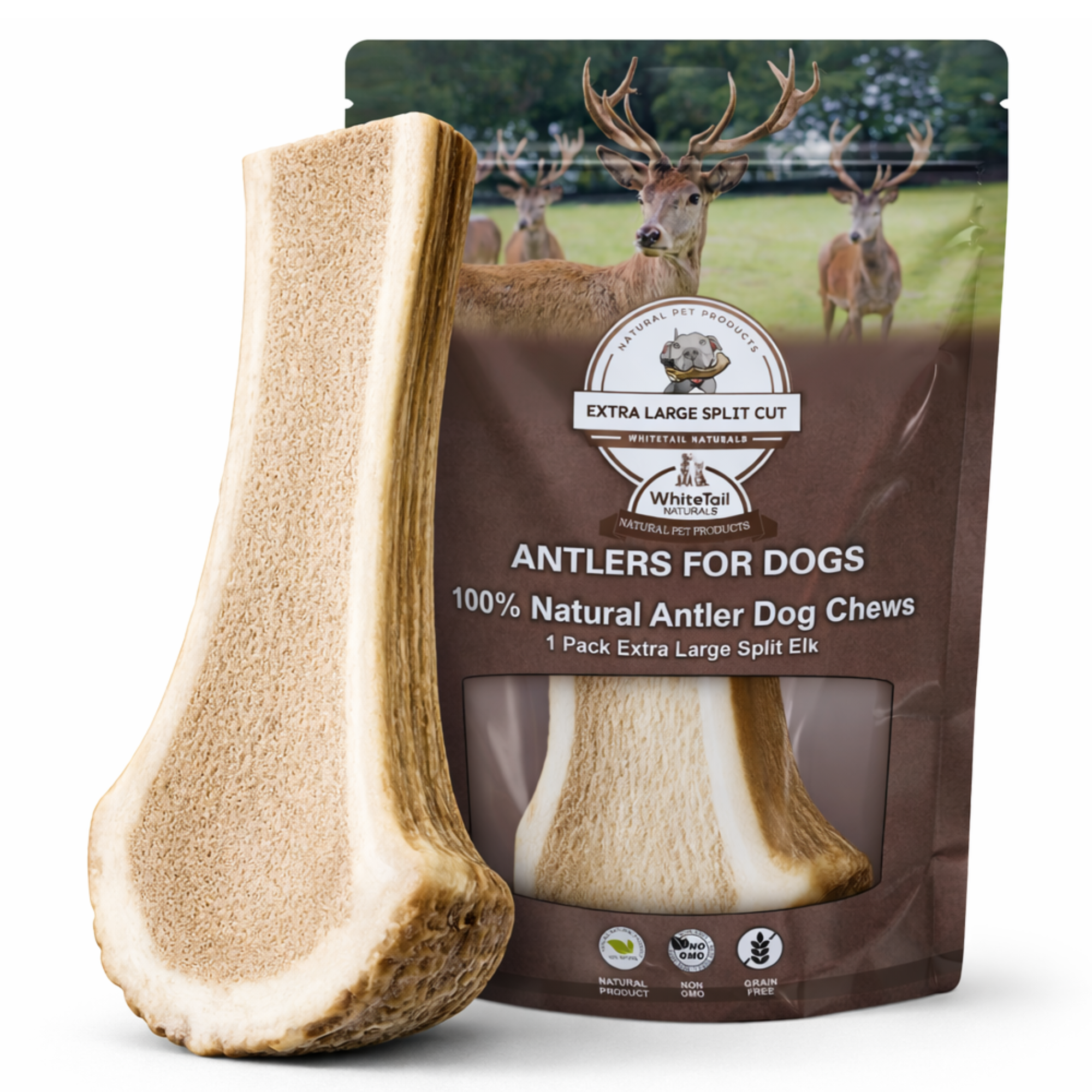 XL- Extra Large | Split Elk Antler Dog Chews - Single or Multipack