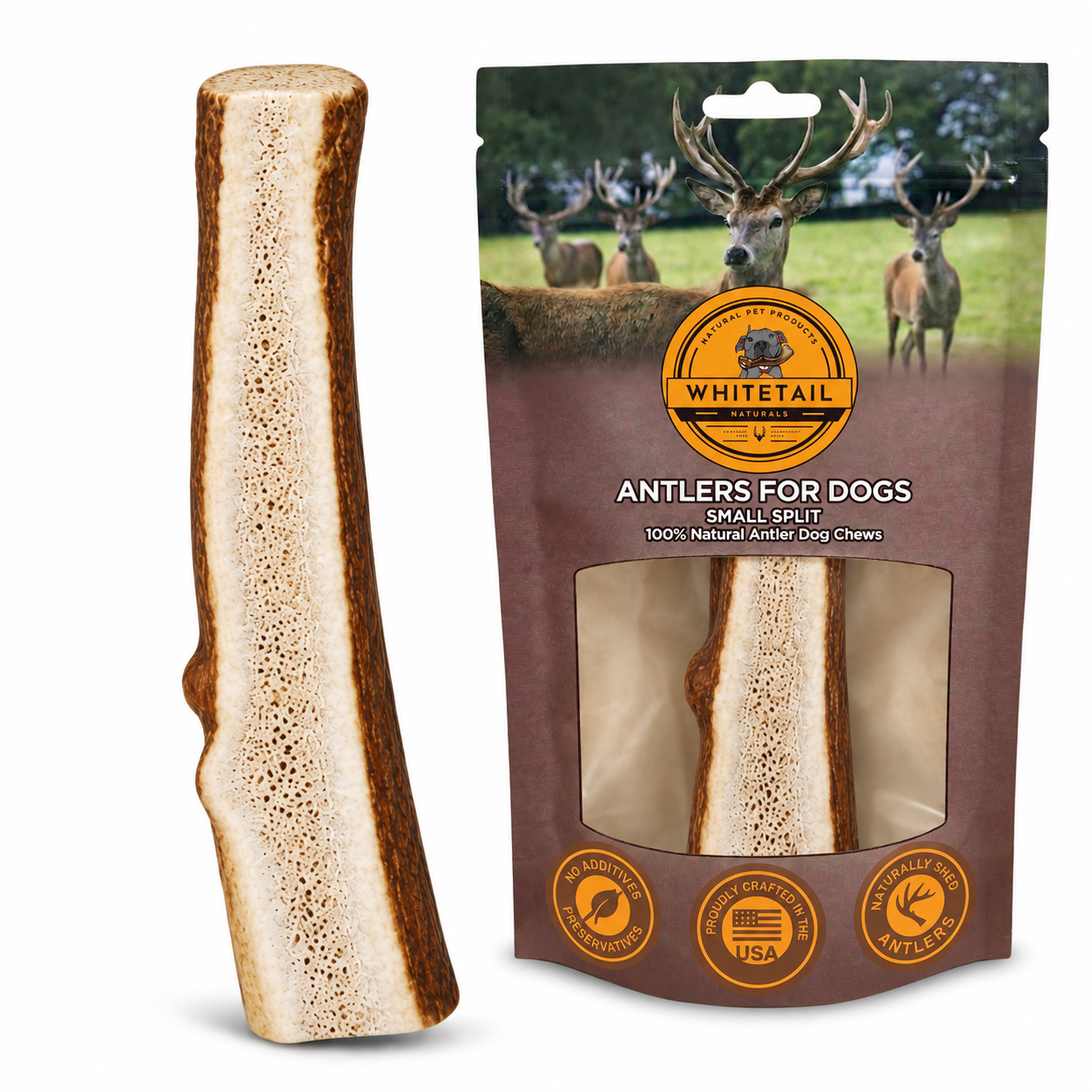 Small Split Elk Antler Dog Chews – 1, 3 or 6 Pack