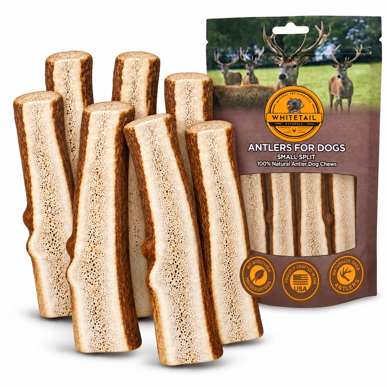 Small Split Elk Antler Dog Chews – 1, 3 or 6 Pack