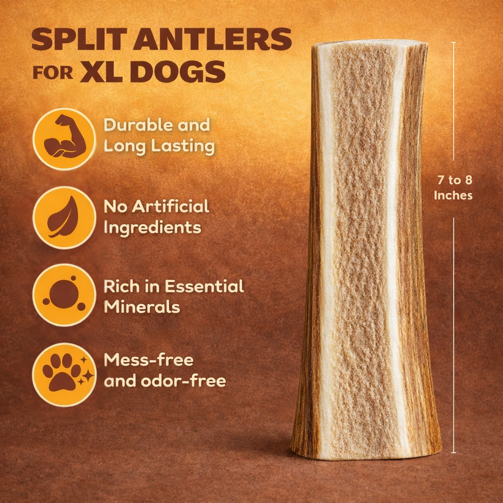 XL- Extra Large | Split Elk Antler Dog Chews - Single or Multipack