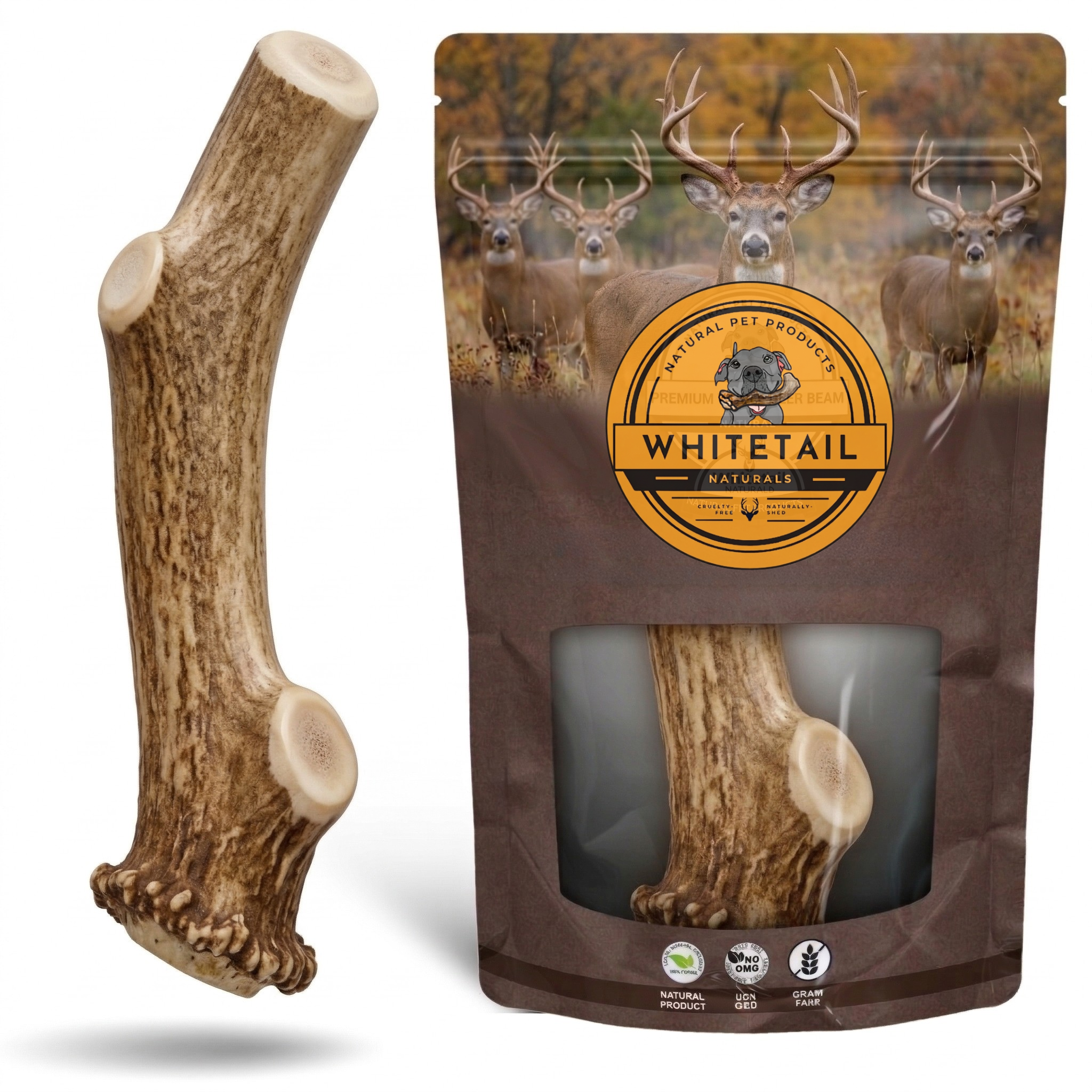Large | Whole Deer Antler Dog Chew -Single or Multipac