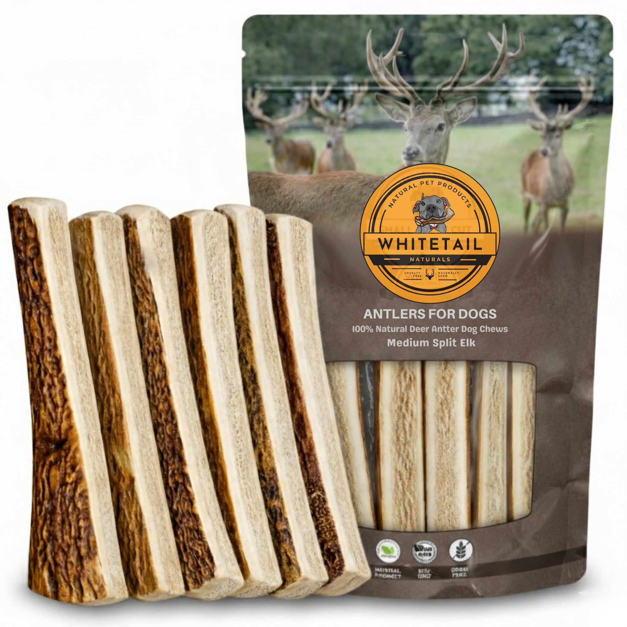 Medium | Split Elk Antler Dog Chews - Single or Multipack