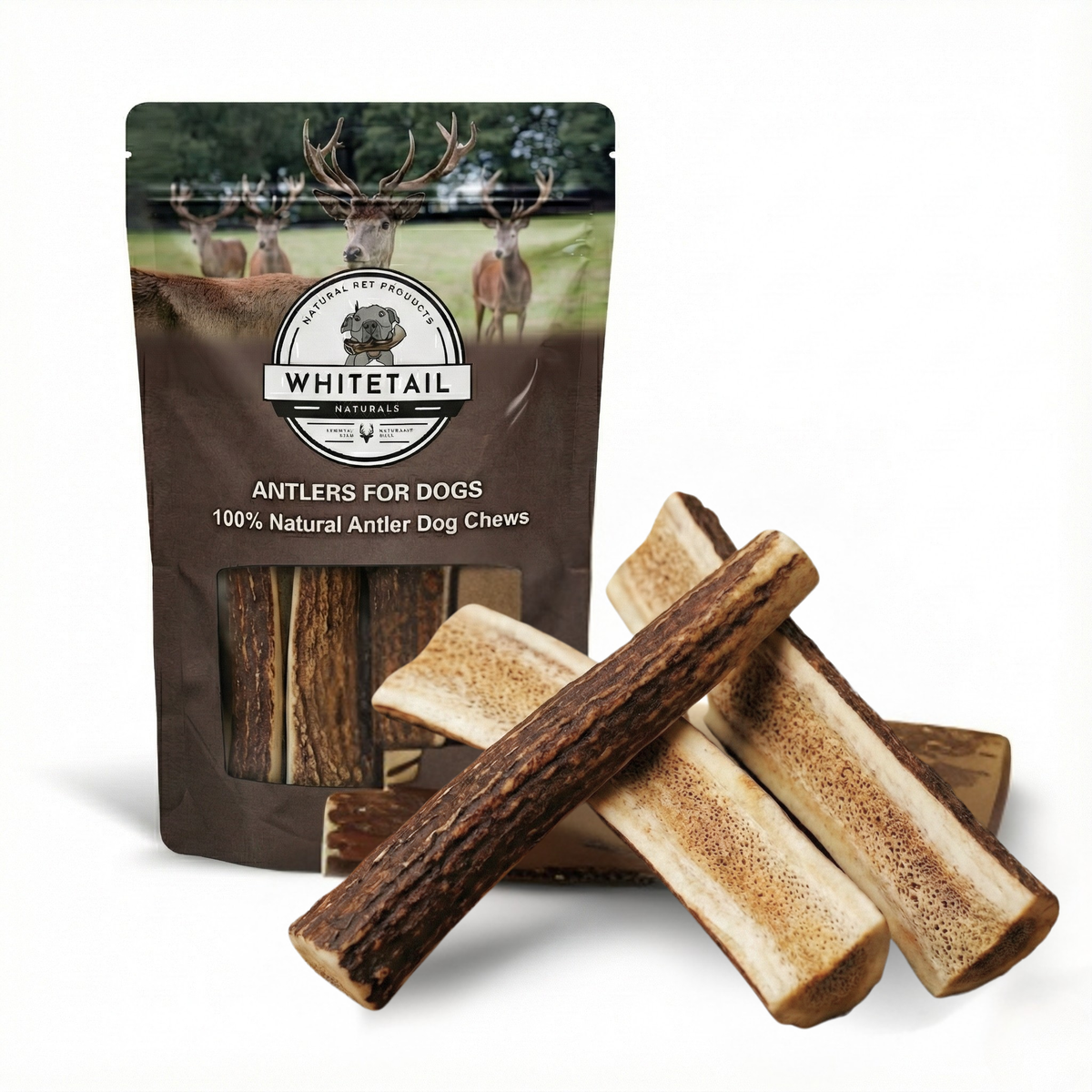 1 lb Bulk Mixed Elk Antler Dog Chews – Whole & Split Variety Pack