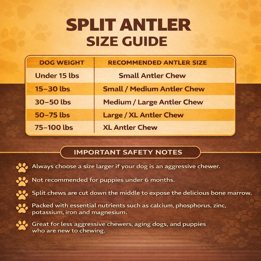 Medium | Split Elk Antler Dog Chews - Single or Multipack