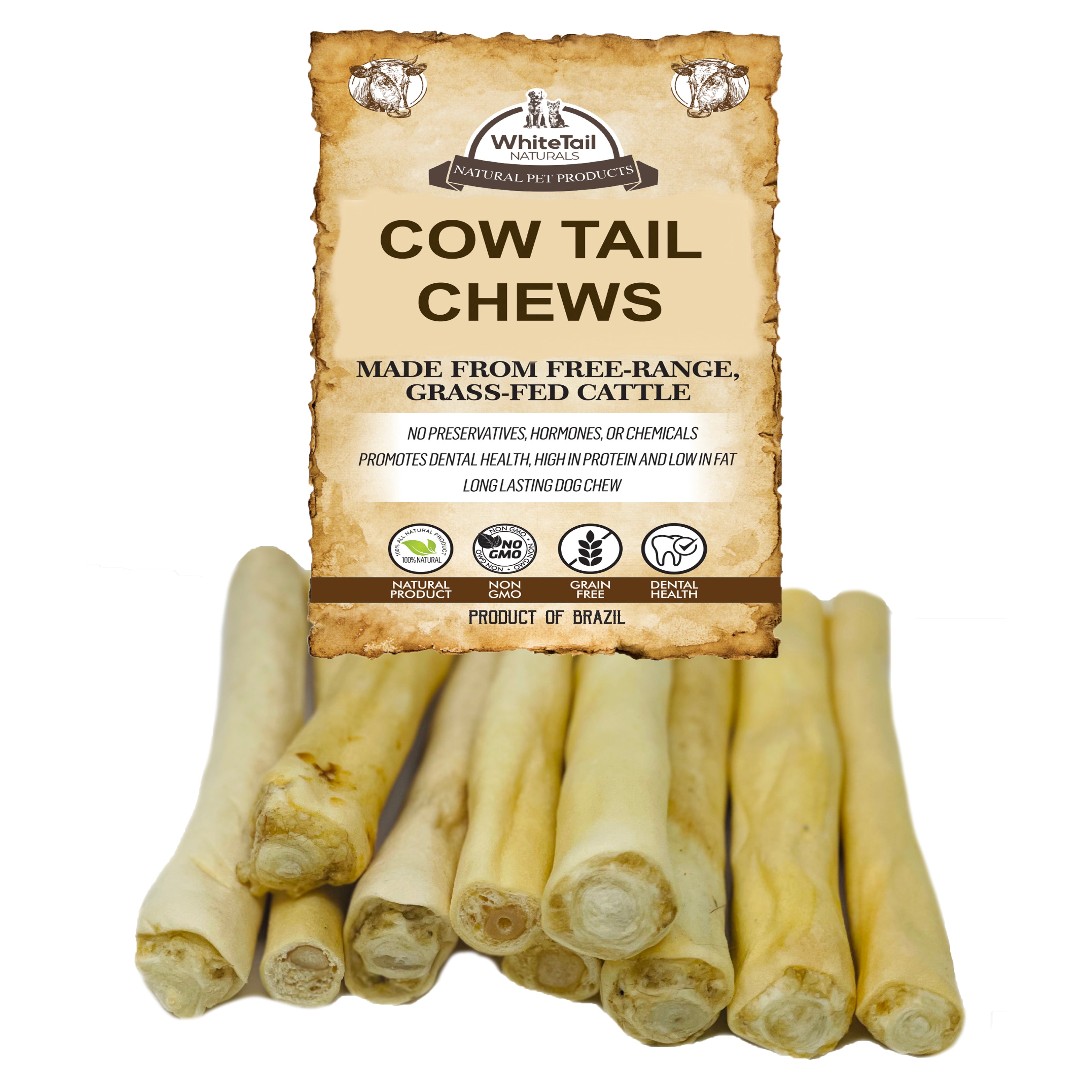 10 Pack -Premium Cow Tail Chews