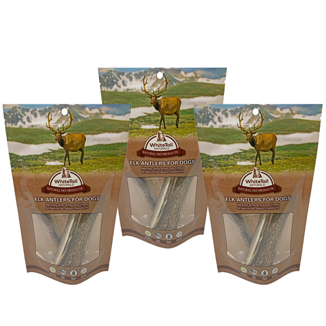 Hunter's Choice - 3 Bags of our 1 Pound Pack | Premium Split Elk Antler Chews