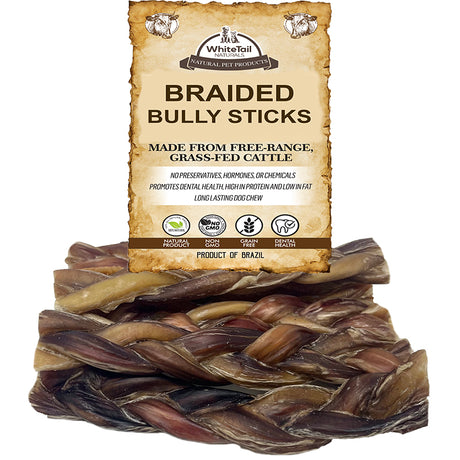 5 Pack - Premium Thick Braided Bully Sticks