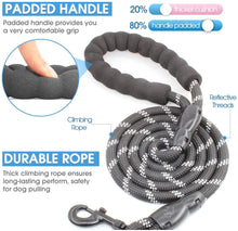 Load image into Gallery viewer, Climbing Rope Leash w/ Padded Handle and Reflective Threads - 5 ft
